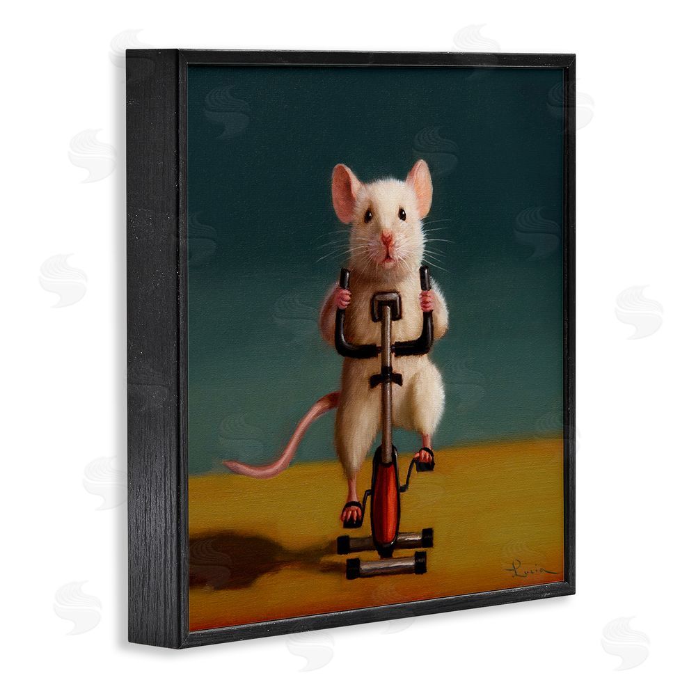 Lucia Heffernan Funny Workout Mouse Black Framed Glicee Wall Art Print
