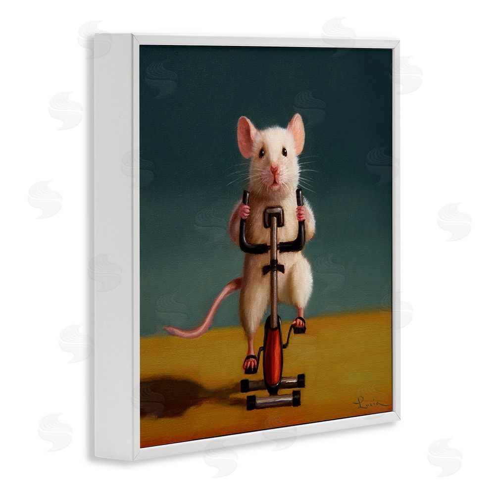 Lucia Heffernan Funny Workout Mouse White Framed Glicee Wall Art Print