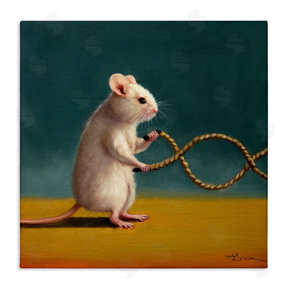 Lucia Heffernan Focused Exercising Mouse Stretched Canvas Wall Art Print