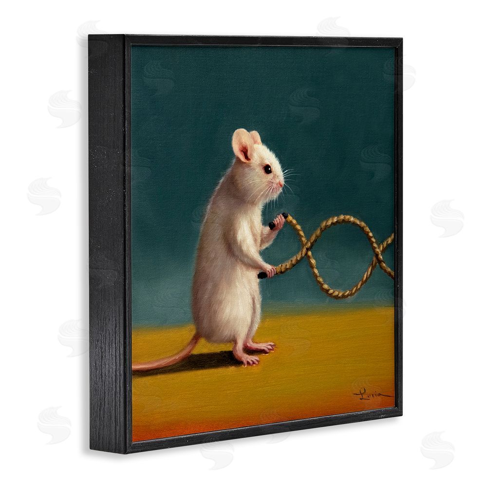 Lucia Heffernan Focused Exercising Mouse Black Framed Glicee Wall Art Print