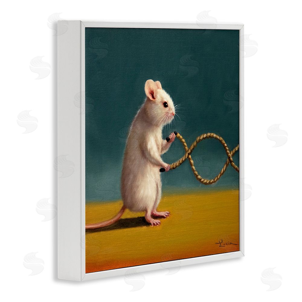 Lucia Heffernan Focused Exercising Mouse White Framed Glicee Wall Art Print