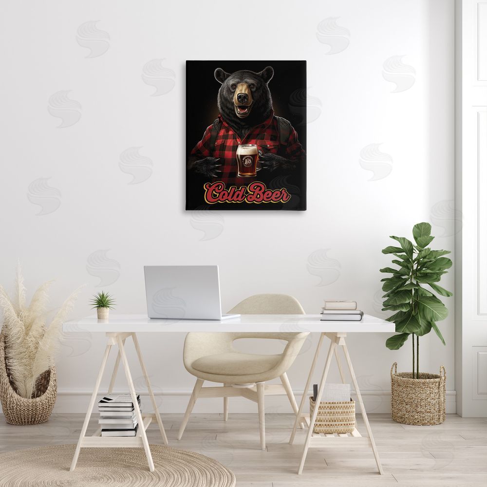 Jim Baldwin Bear with Cold Beer