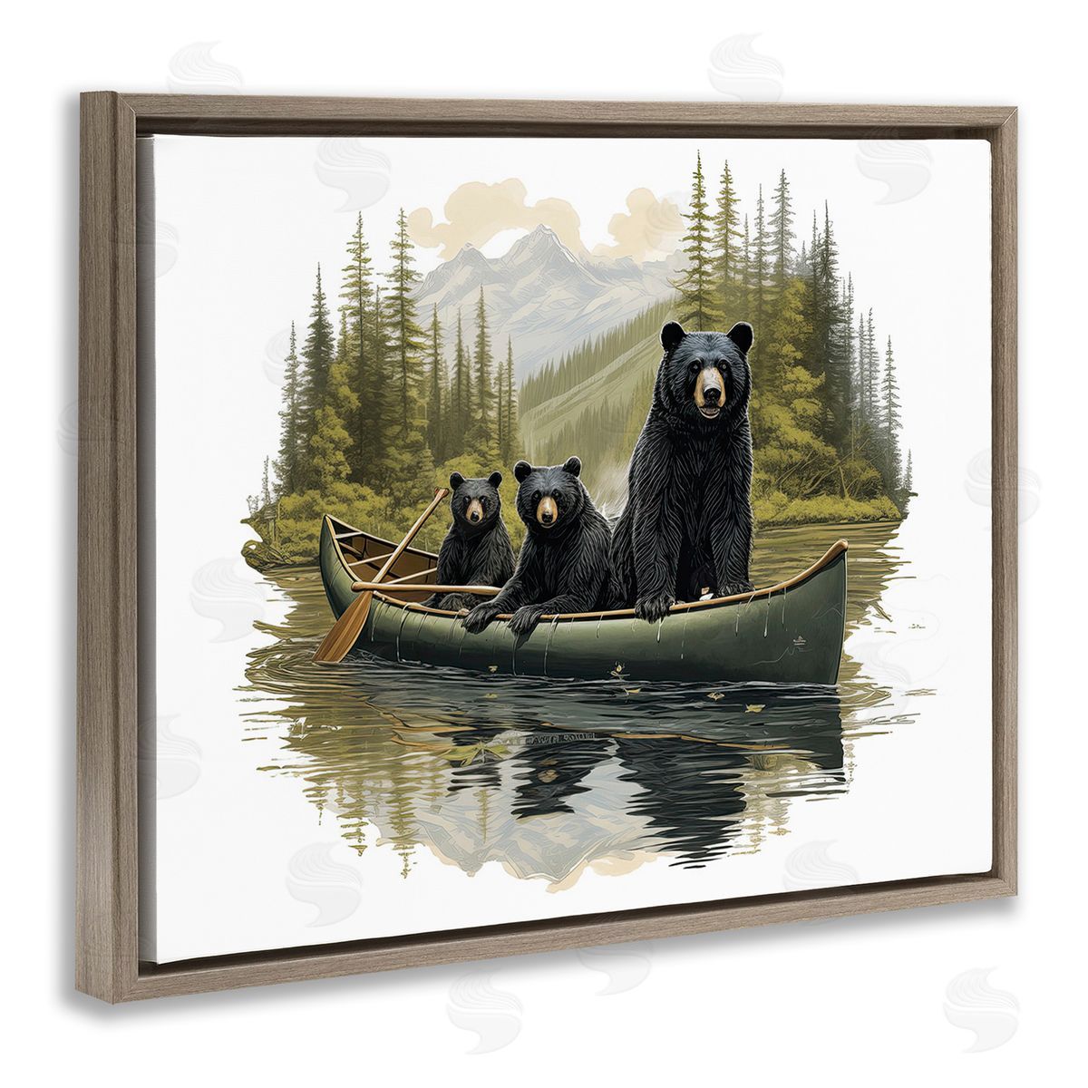 Jim Baldwin Bears Canoeing on Lake