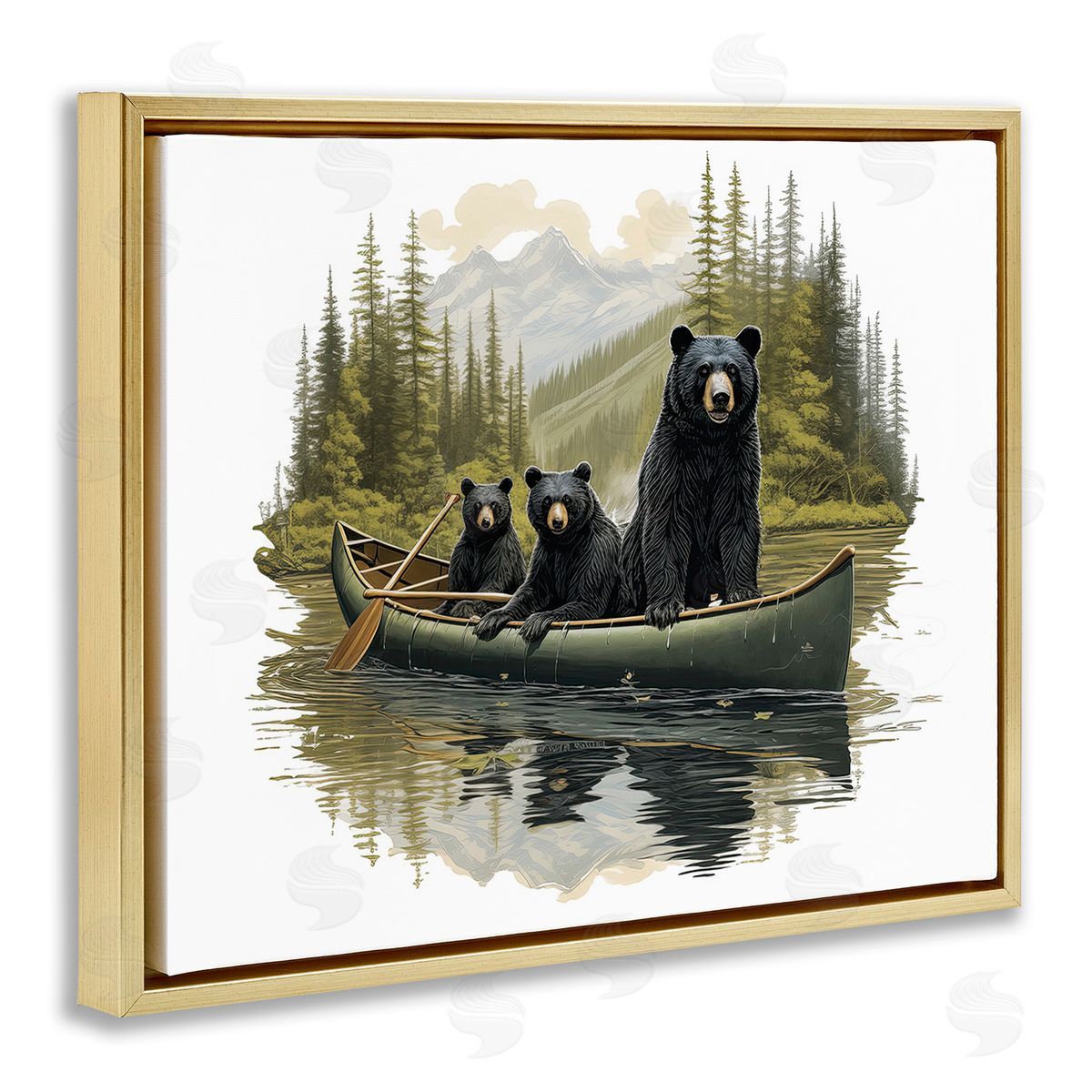 Jim Baldwin Bears Canoeing on Lake
