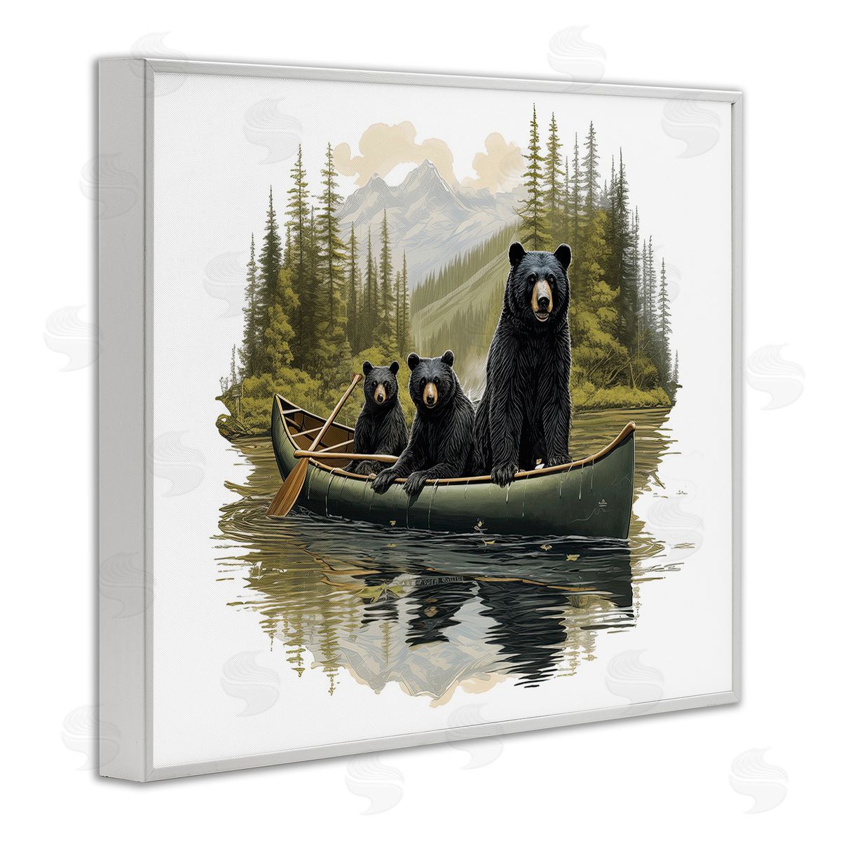 Jim Baldwin Bears Canoeing on Lake