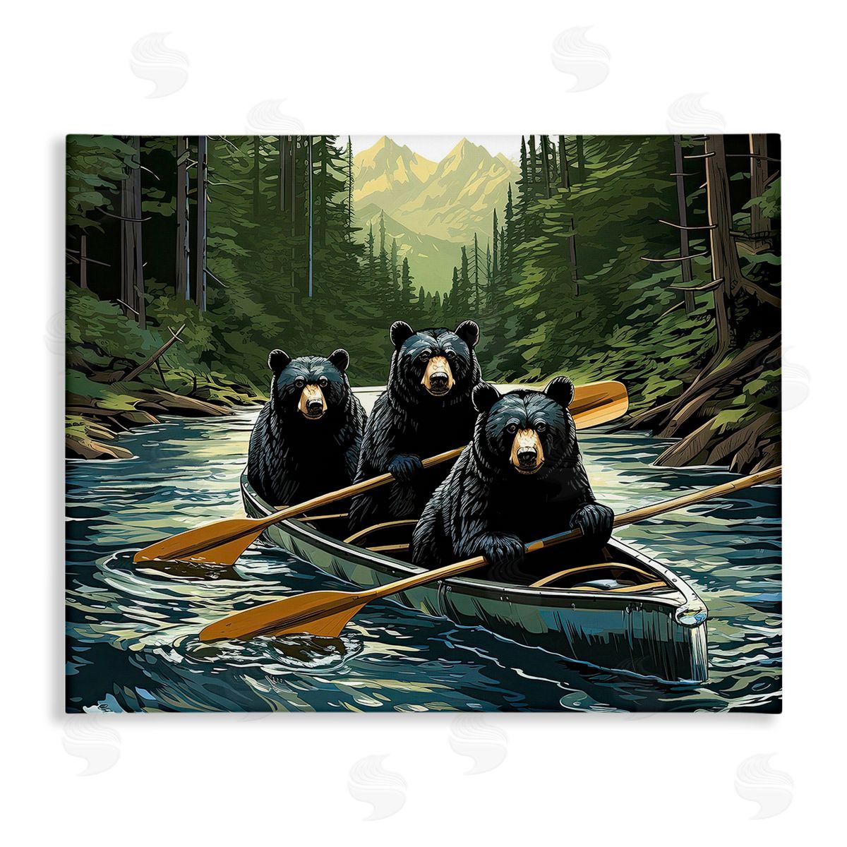 Jim Baldwin Woodland Canoeing Bears