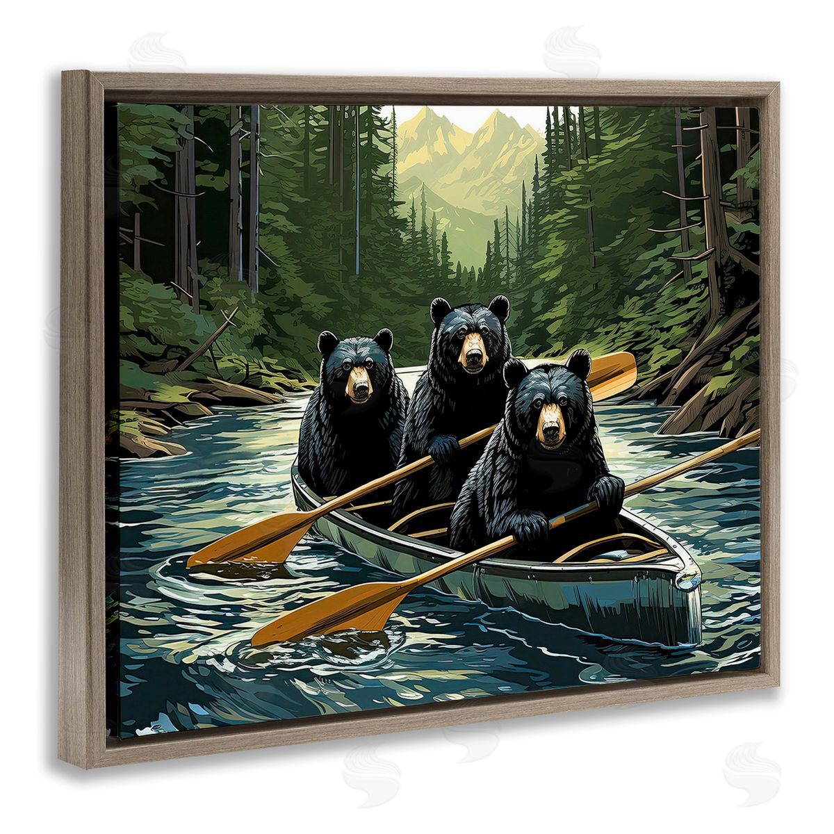 Jim Baldwin Woodland Canoeing Bears