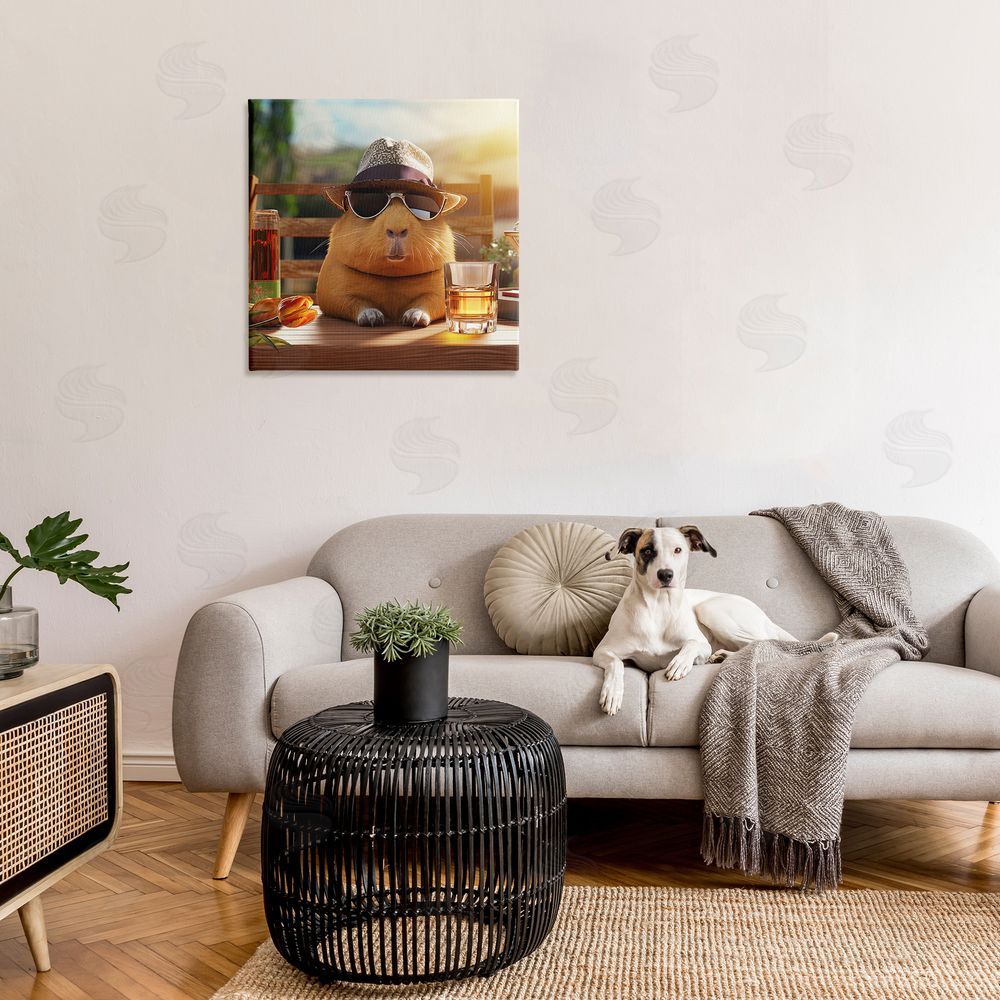 Jim Baldwin Capybara & Summer Scenery Canvas Wall Art in Room