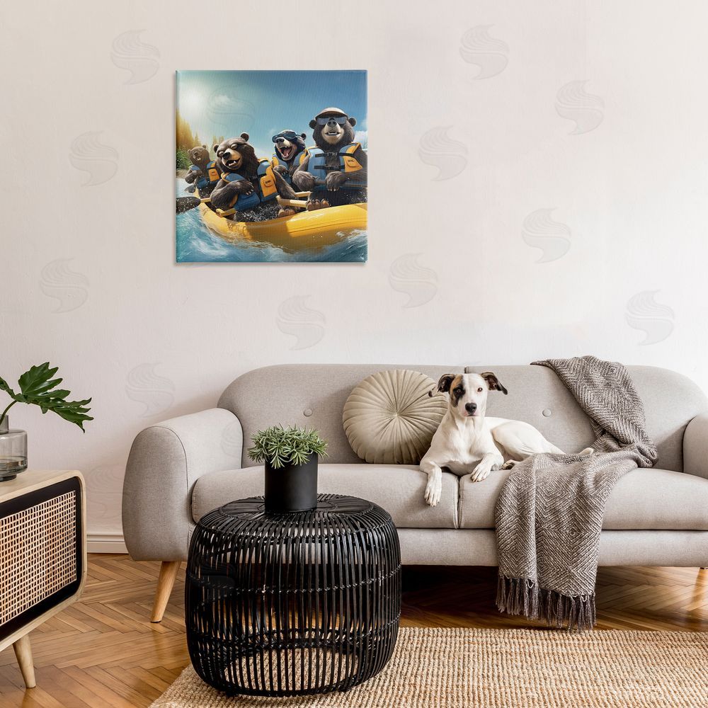 Jim Baldwin Funny Kayaking Bears Canvas Wall Art in Room