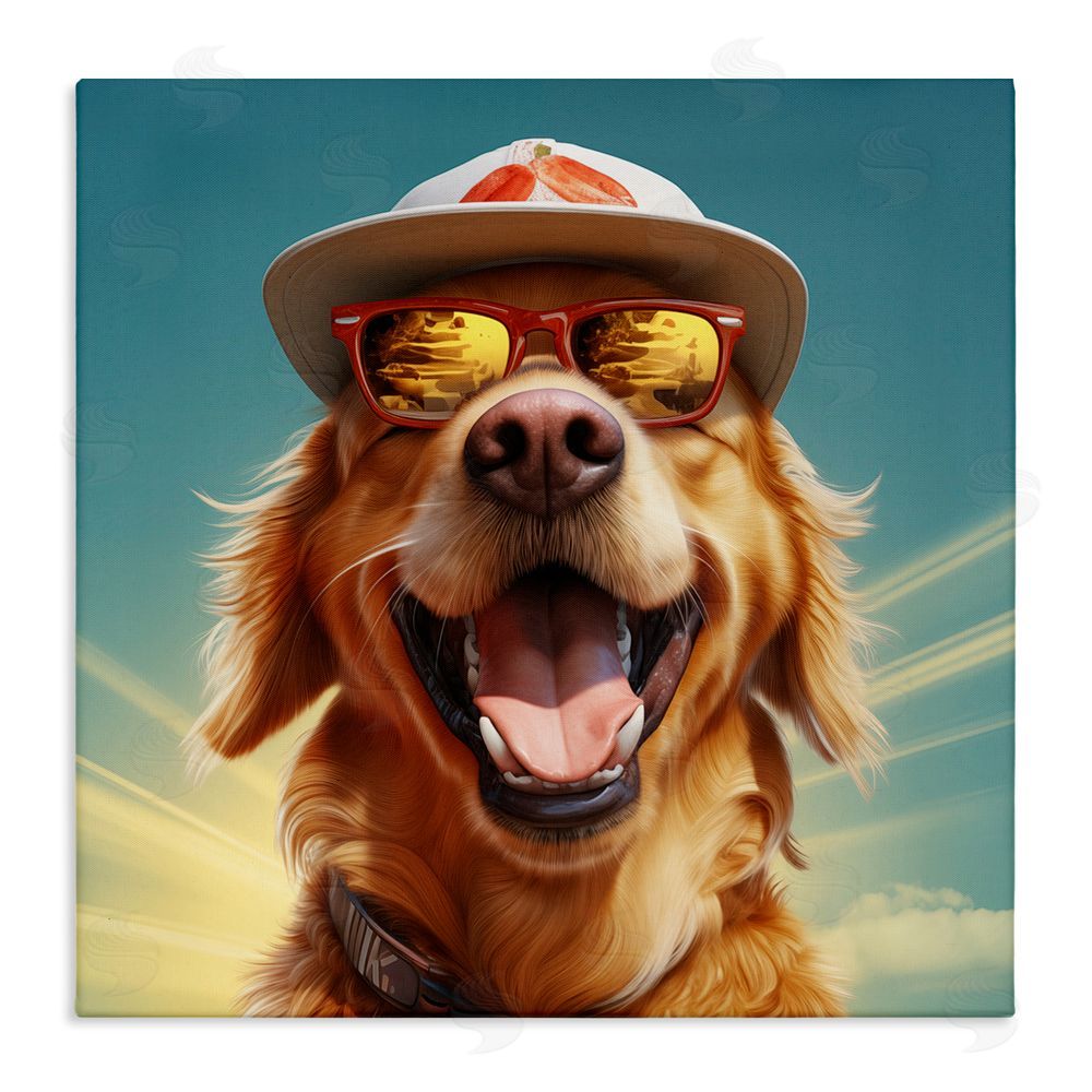 Jim Baldwin Happy Sunlit Dog Stretched Canvas Wall Art Print