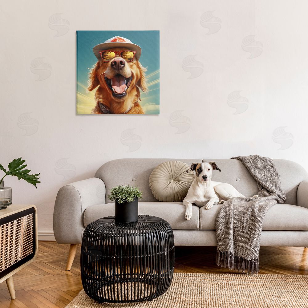 Jim Baldwin Happy Sunlit Dog Canvas Wall Art in Room
