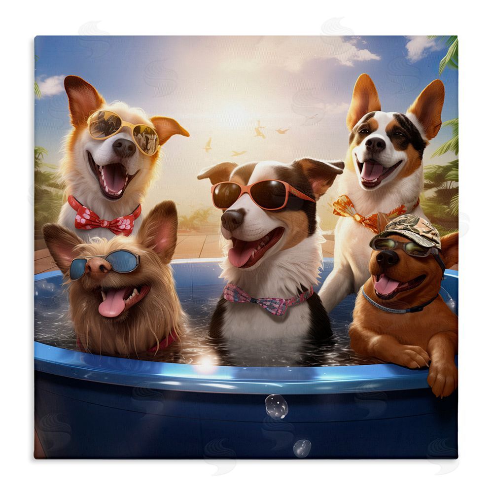 Jim Baldwin Summer Fun Dogs Stretched Canvas Wall Art Print