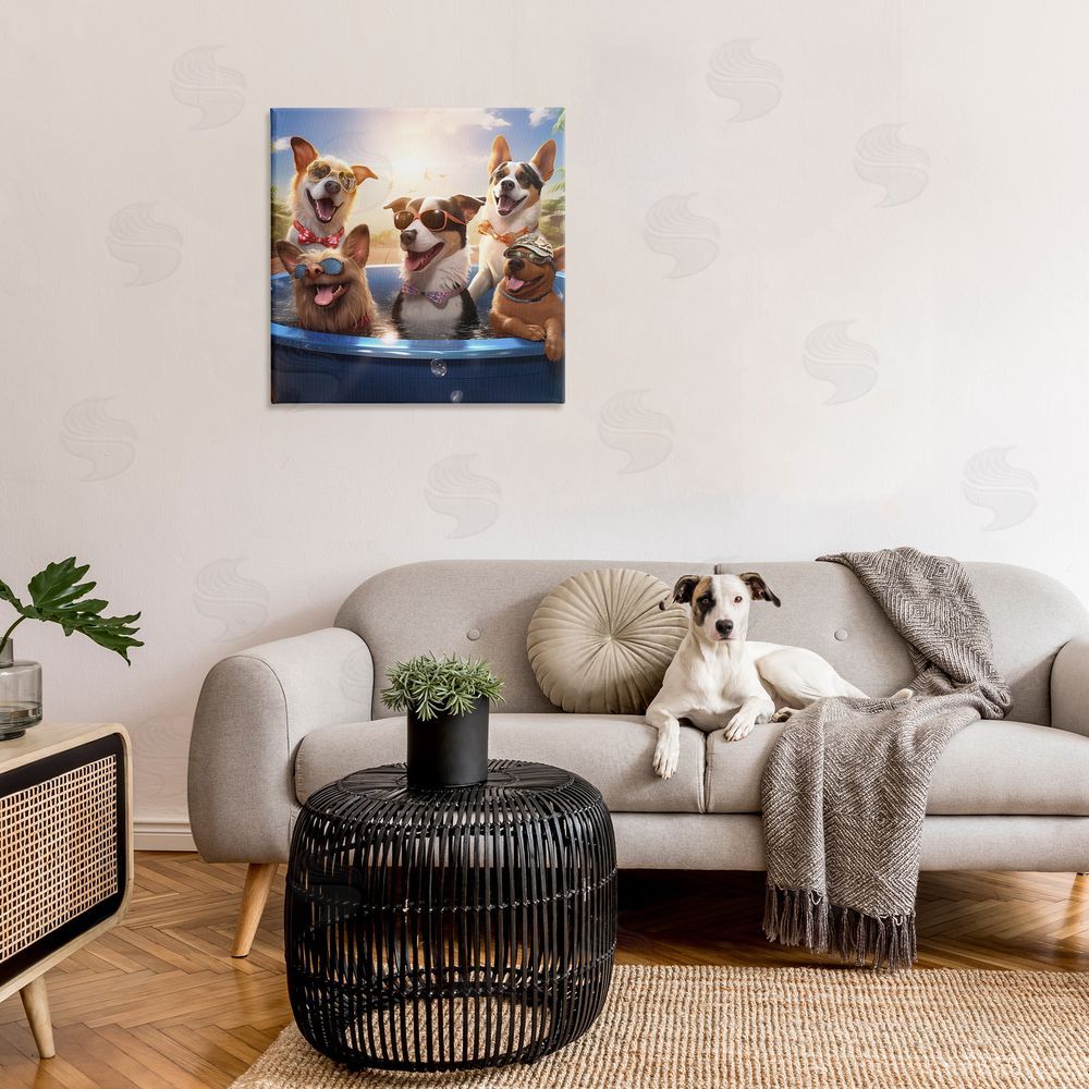 Jim Baldwin Summer Fun Dogs Canvas Wall Art in Room