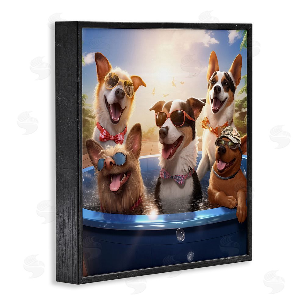 Jim Baldwin Summer Fun Dogs Black Framed Glicee Wall Art Print