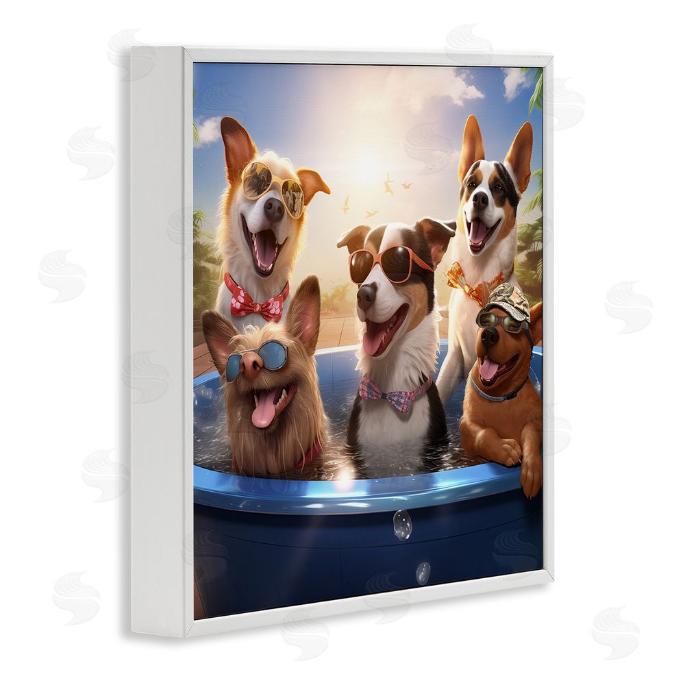 Jim Baldwin Summer Fun Dogs White Framed Glicee Wall Art Print