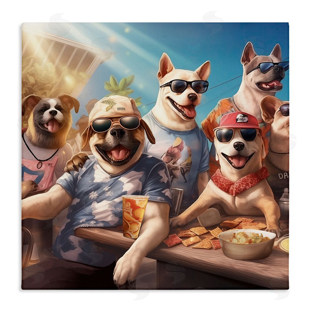 Jim Baldwin Dogs Enjoying Summer Stretched Canvas Wall Art Print