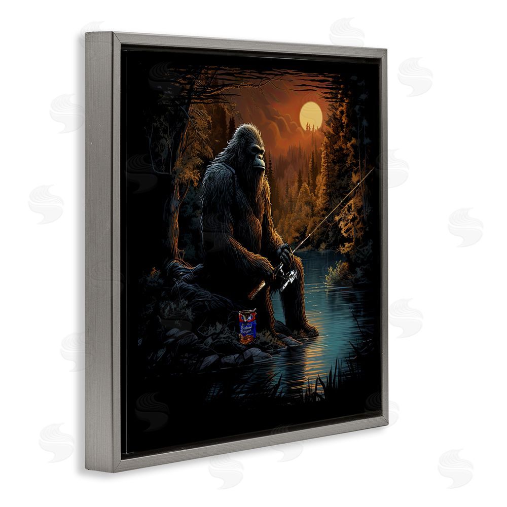 Jim Baldwin Monster Fishing at Lake Gray Floating Frame Canvas Wall Art Print