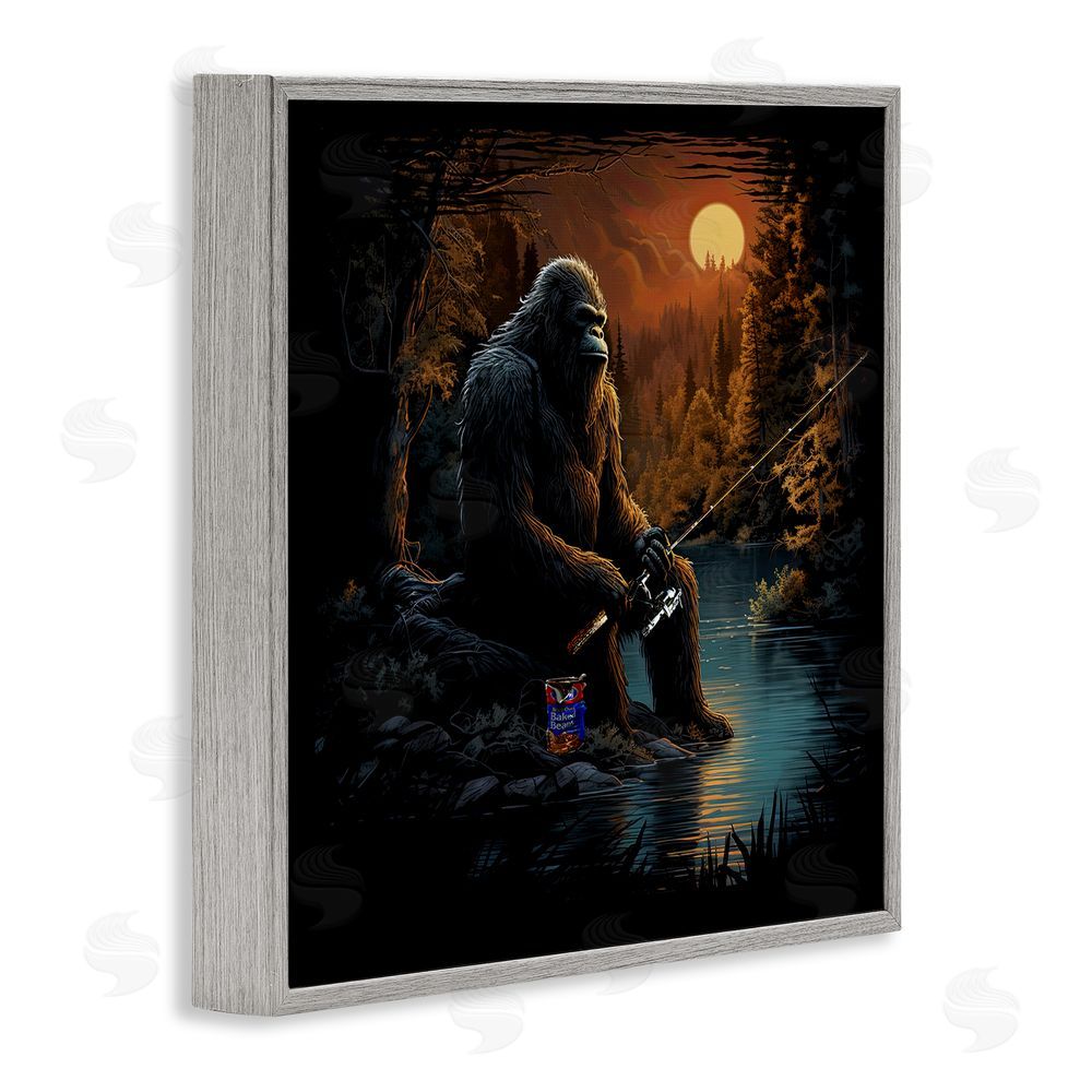 Jim Baldwin Monster Fishing at Lake Gray Framed Glicee Wall Art Print