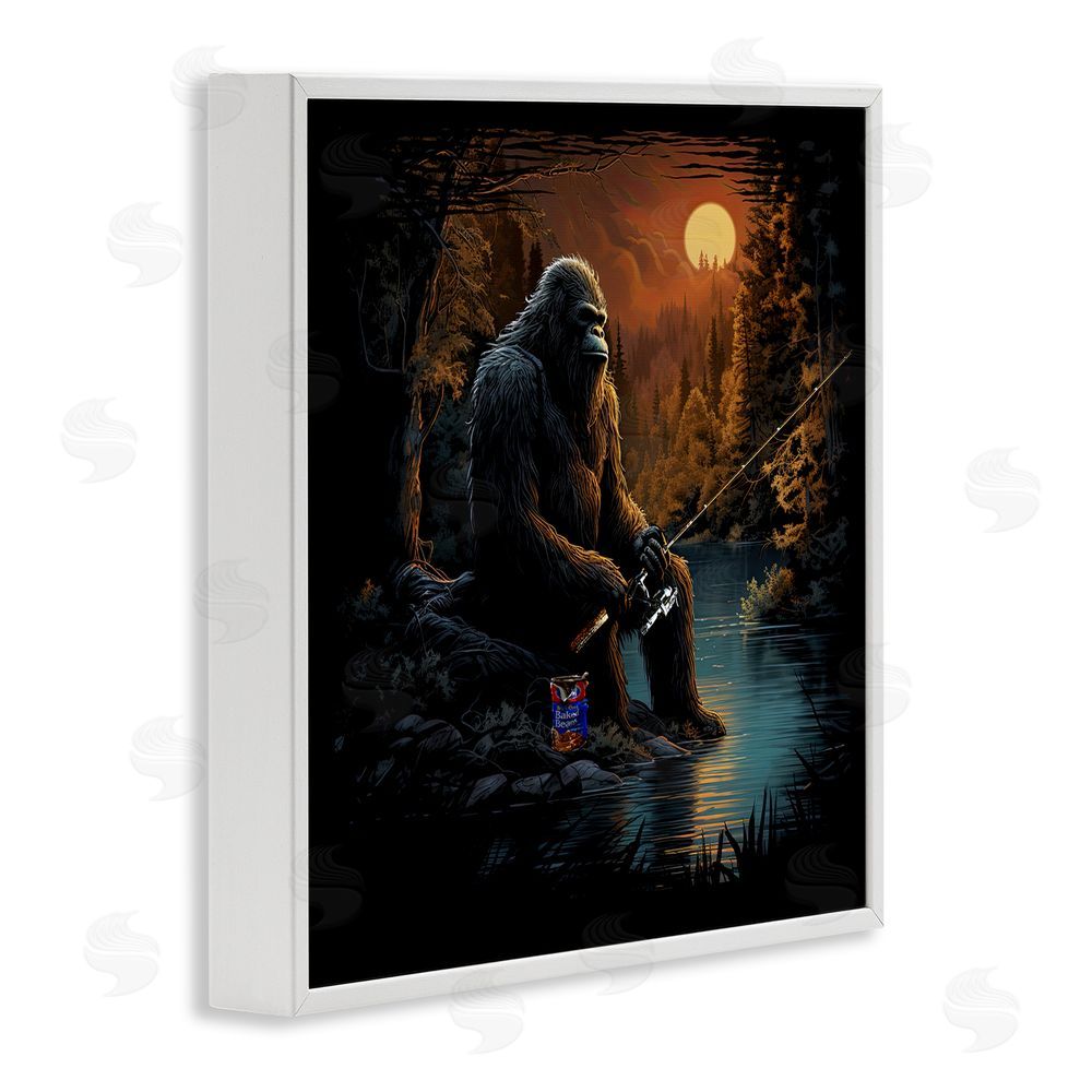Jim Baldwin Monster Fishing at Lake White Framed Glicee Wall Art Print