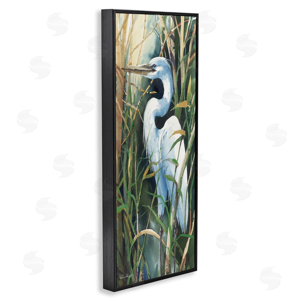 John Rossini Egret & Marshland Leaves