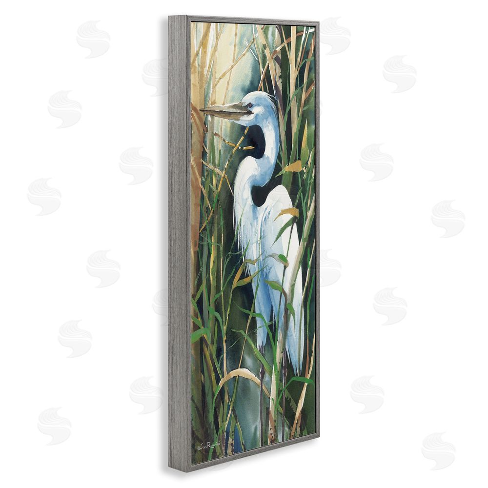 John Rossini Egret & Marshland Leaves