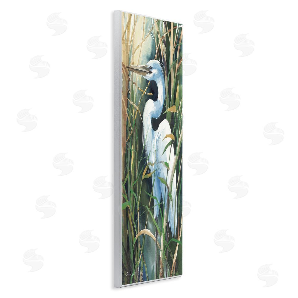 John Rossini Egret & Marshland Leaves