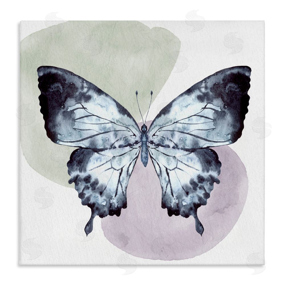 Kim Allen Butterfly with Subtle Shapes Stretched Canvas Wall Art Print