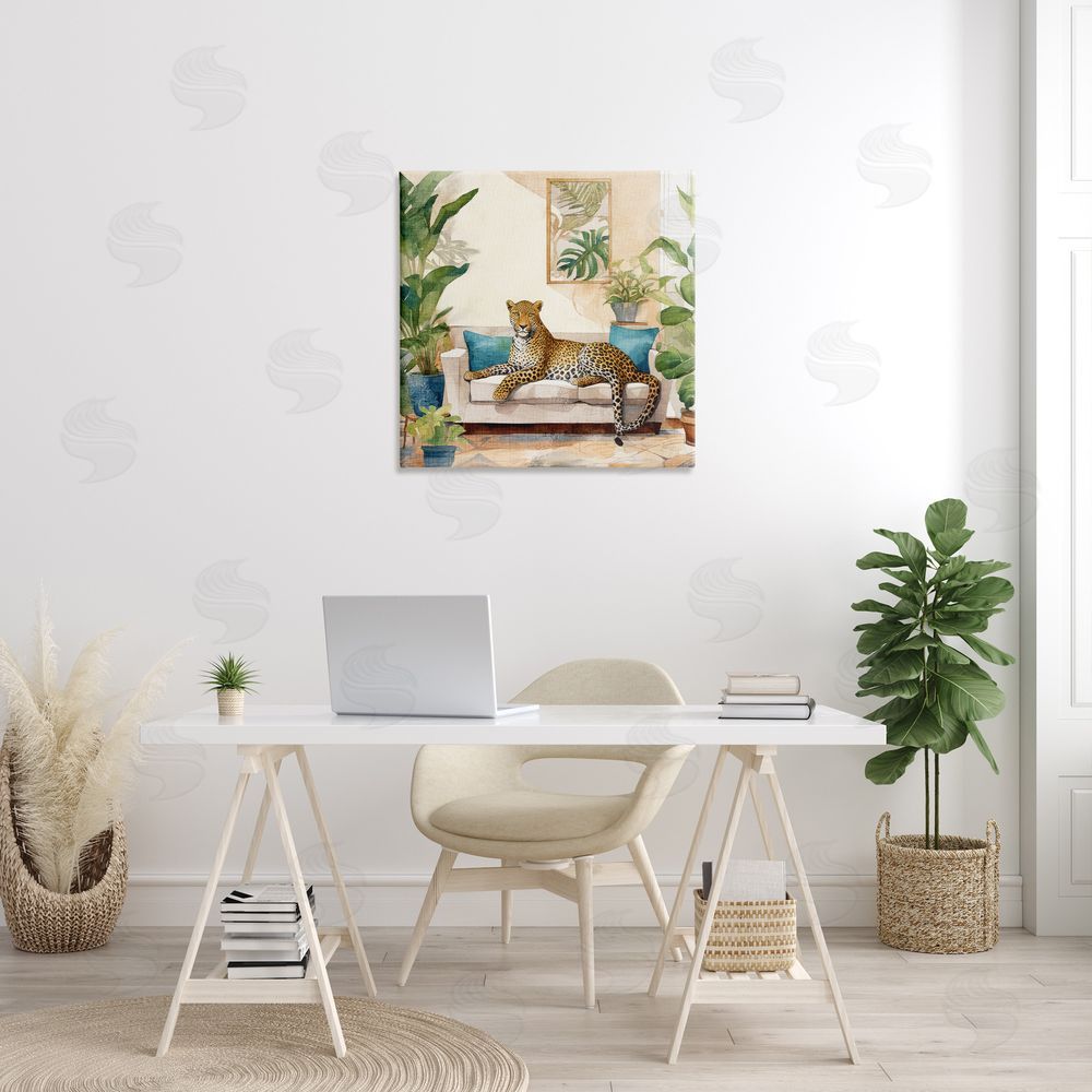 Kim Allen Cheetah & Tropical Indoors Canvas Wall Art in Room