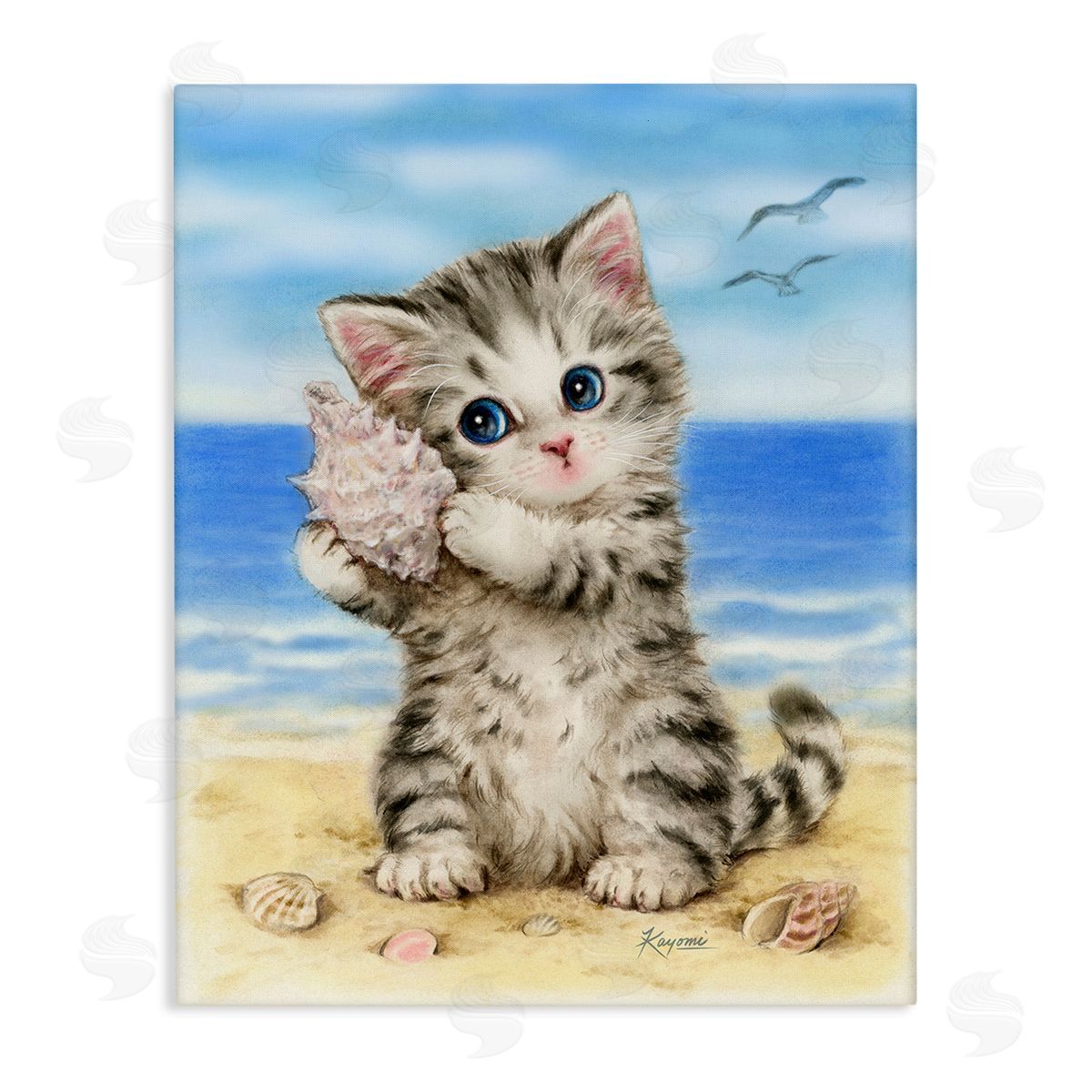 Kayomi Harai Kitten with Conch Shell