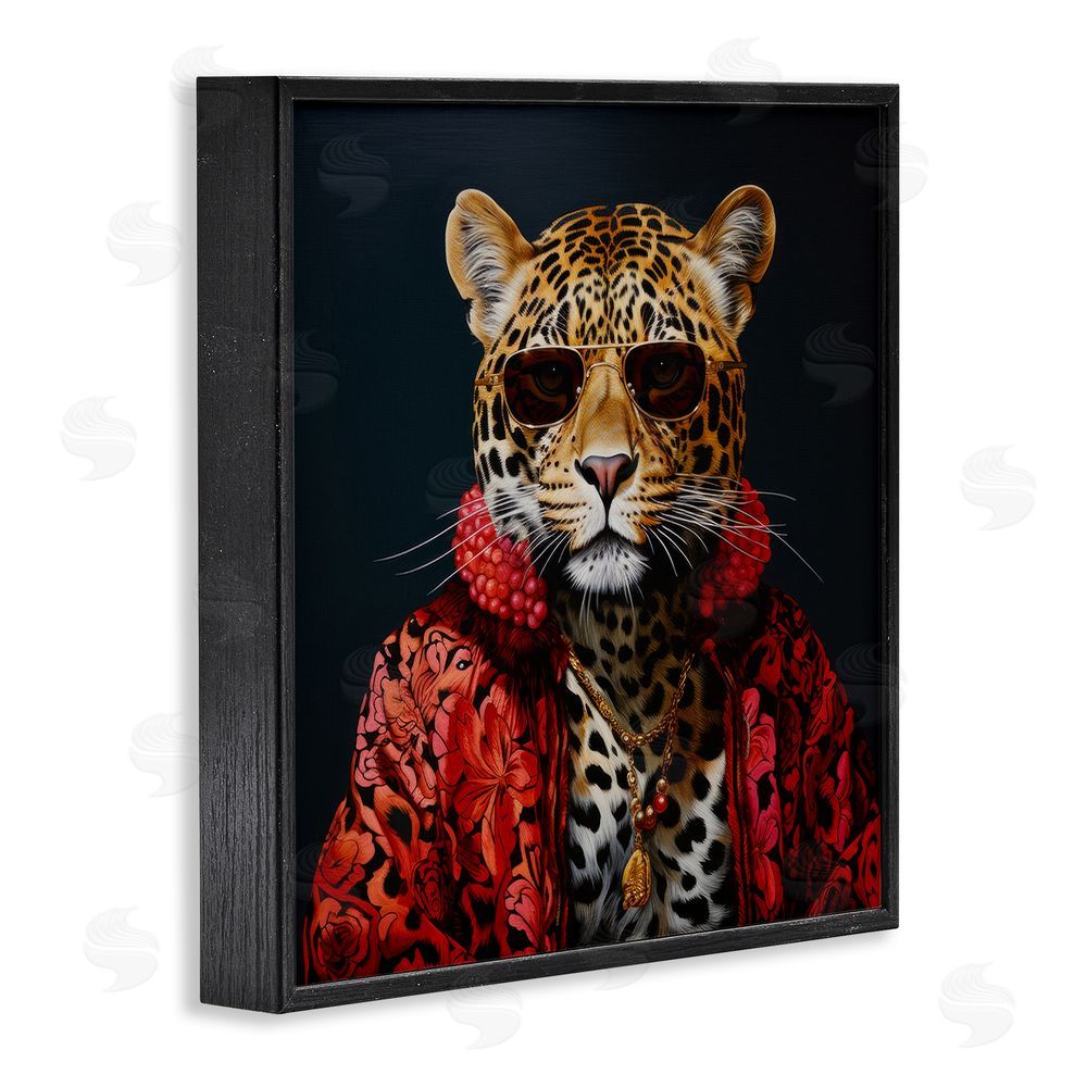 Lazar Studio Trendy Leopard Fashion Black Framed Glicee Wall Art Print