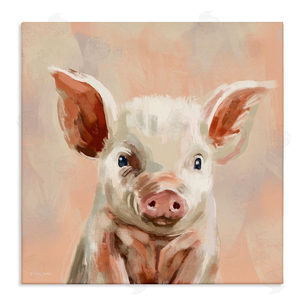 Molly Mattin Traditional Piglet Painting Stretched Canvas Wall Art Print