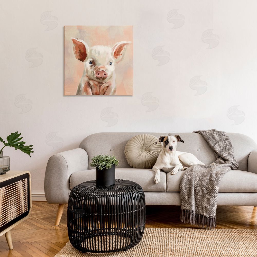 Molly Mattin Traditional Piglet Painting Canvas Wall Art in Room