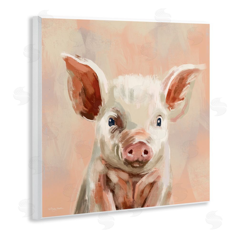 Molly Mattin Traditional Piglet Painting Wooden Wall Plaque Art Print