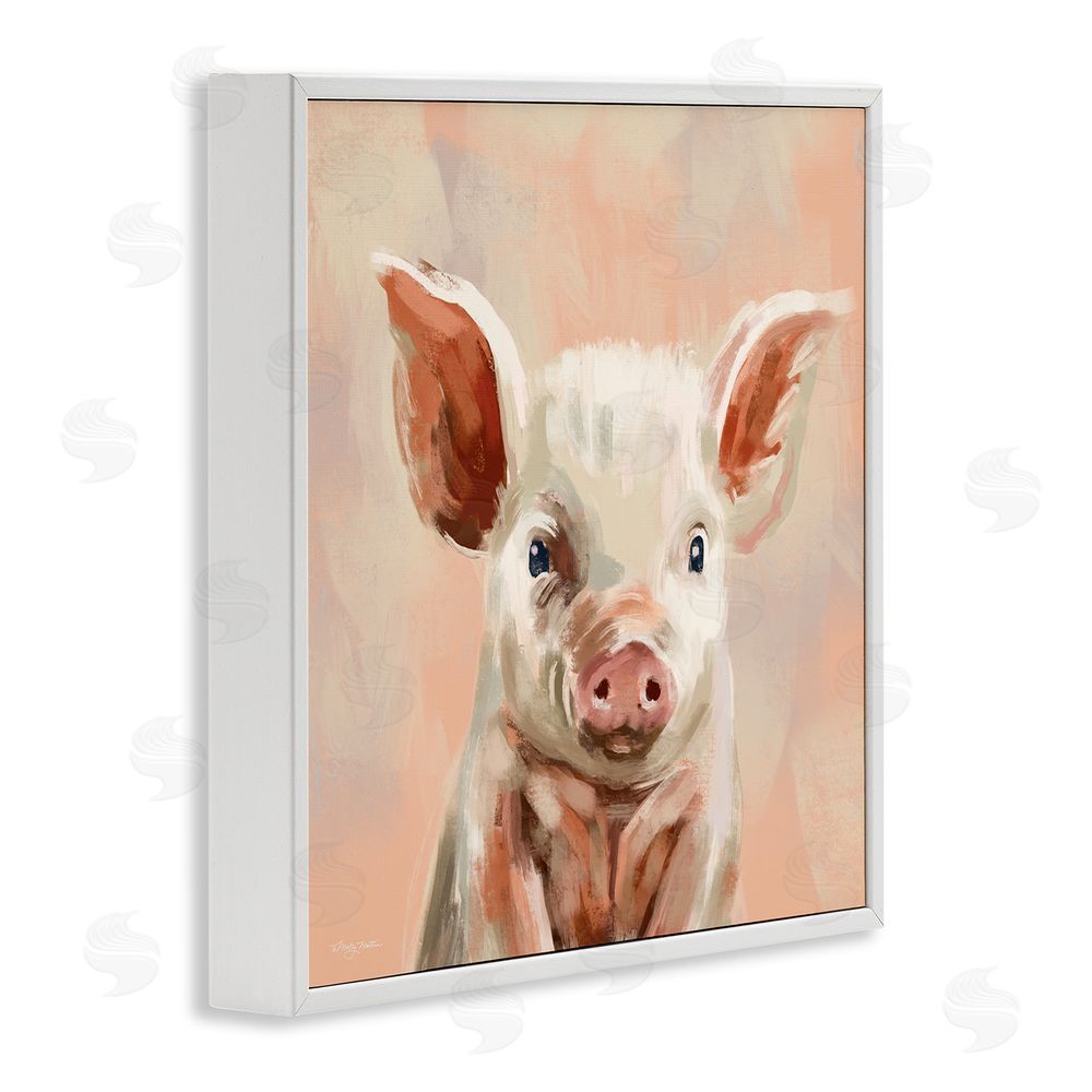 Molly Mattin Traditional Piglet Painting White Framed Glicee Wall Art Print