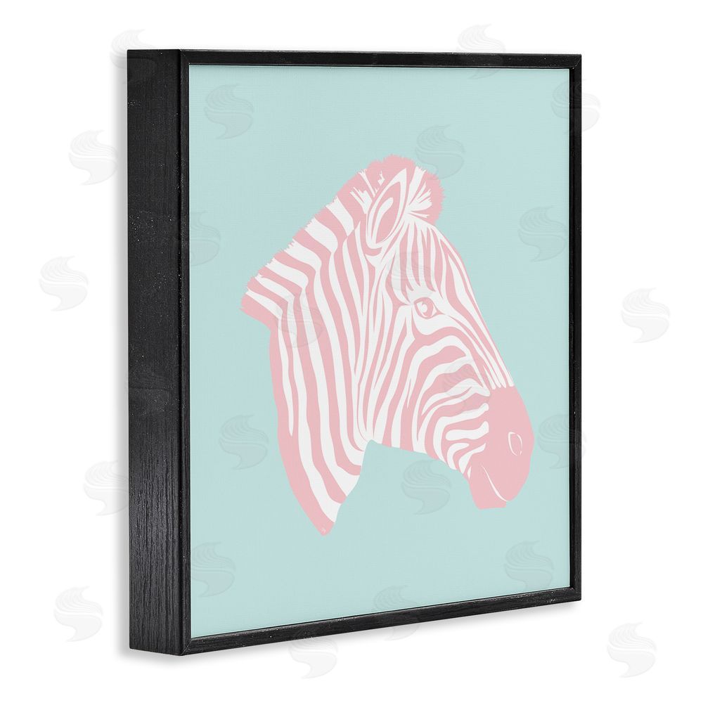 Martina Pavlova Pastel Zebra Portrait Black Framed Glicee Wall Art Print