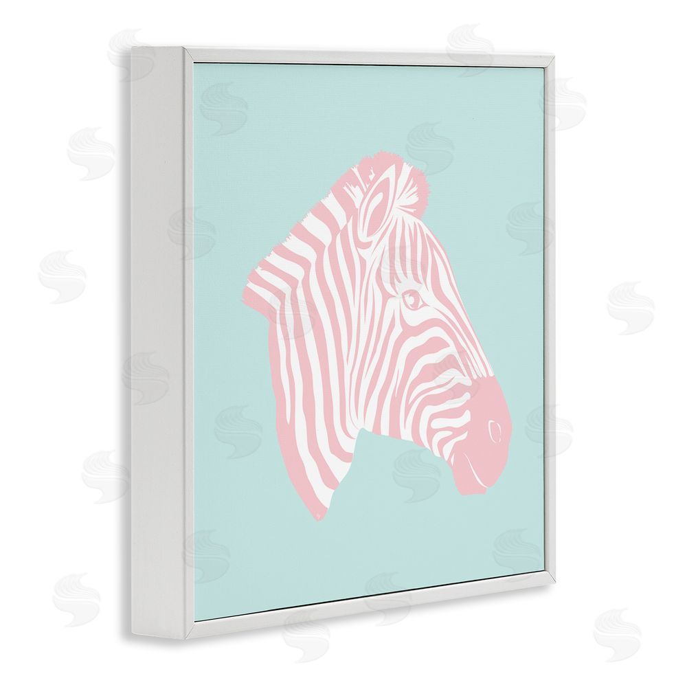 Martina Pavlova Pastel Zebra Portrait White Framed Glicee Wall Art Print