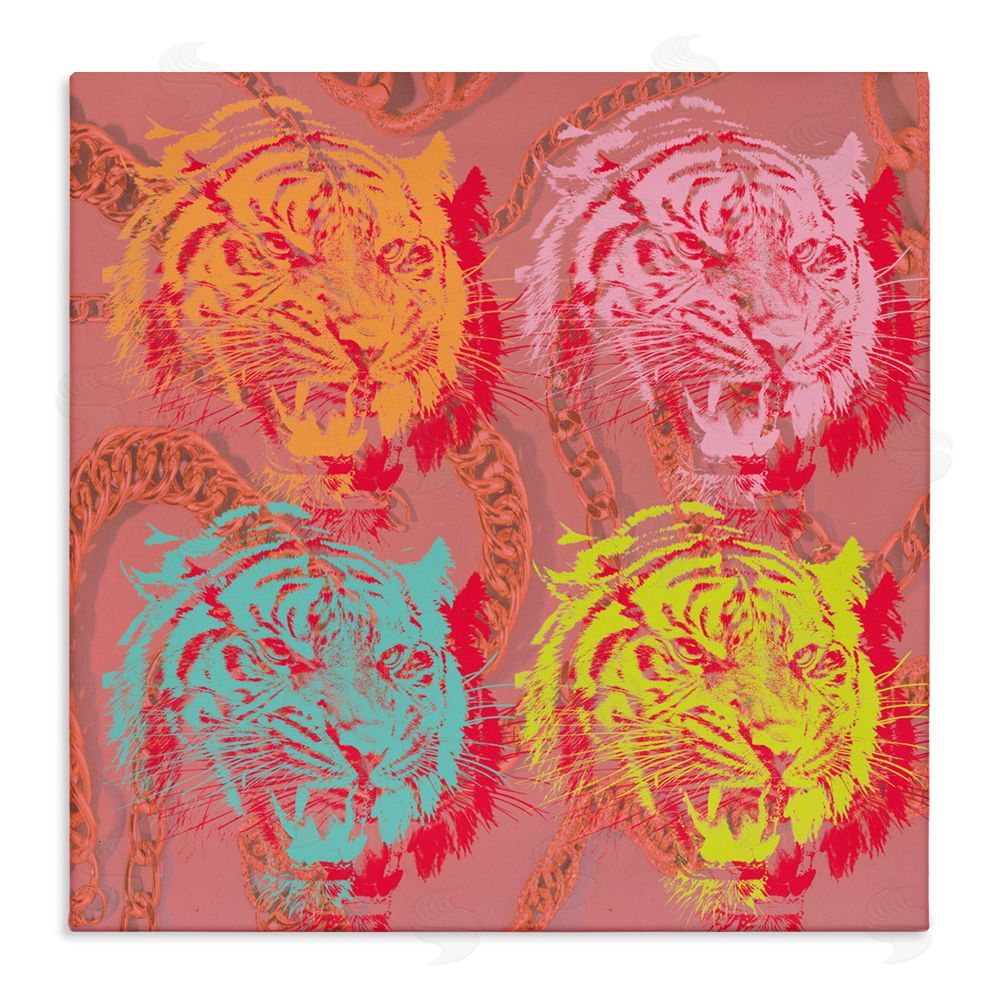 Stupell Studio Bold Abstract Tigers Stretched Canvas Wall Art Print