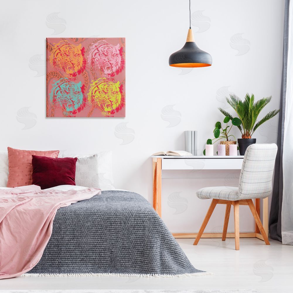 Stupell Studio Bold Abstract Tigers Canvas Wall Art in Room