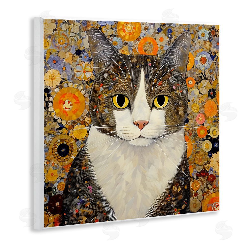 RB Mosaic Pattered Cat Wooden Wall Plaque Art Print