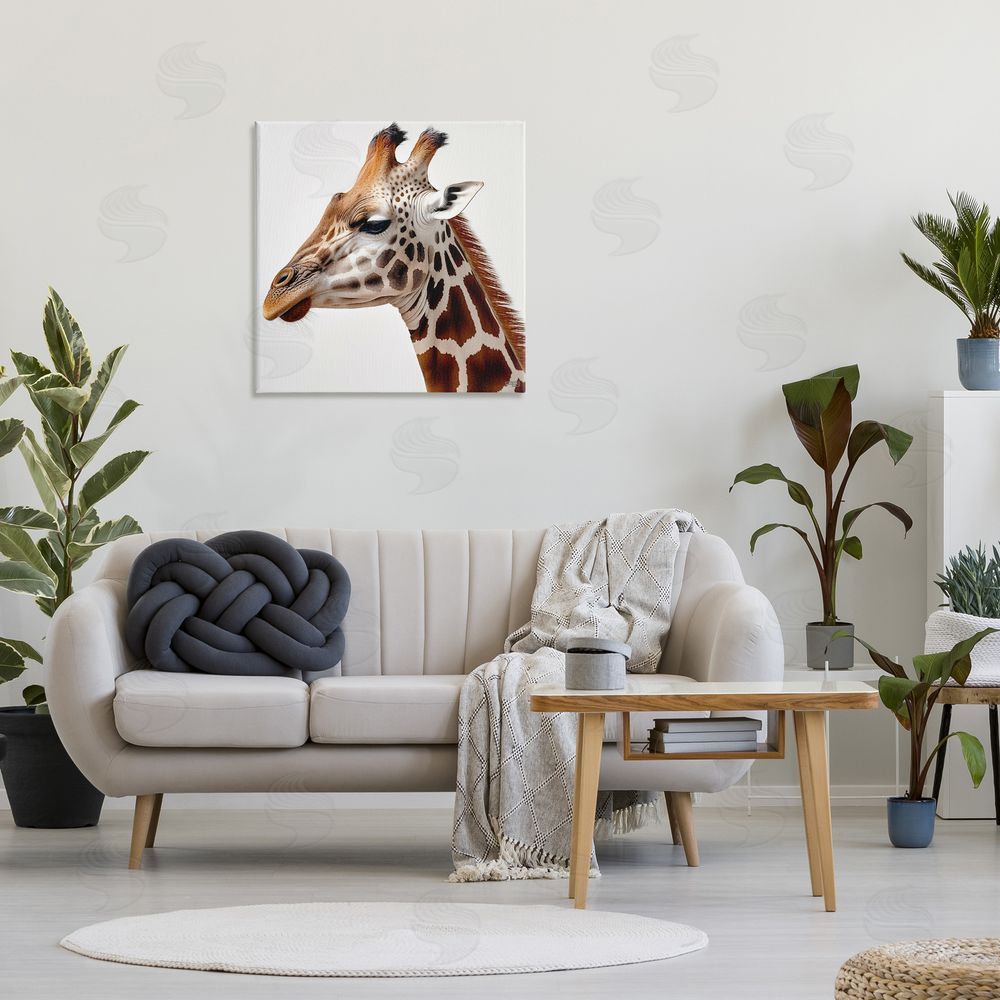 RB Traditional Giraffe Portrait Canvas Wall Art in Room