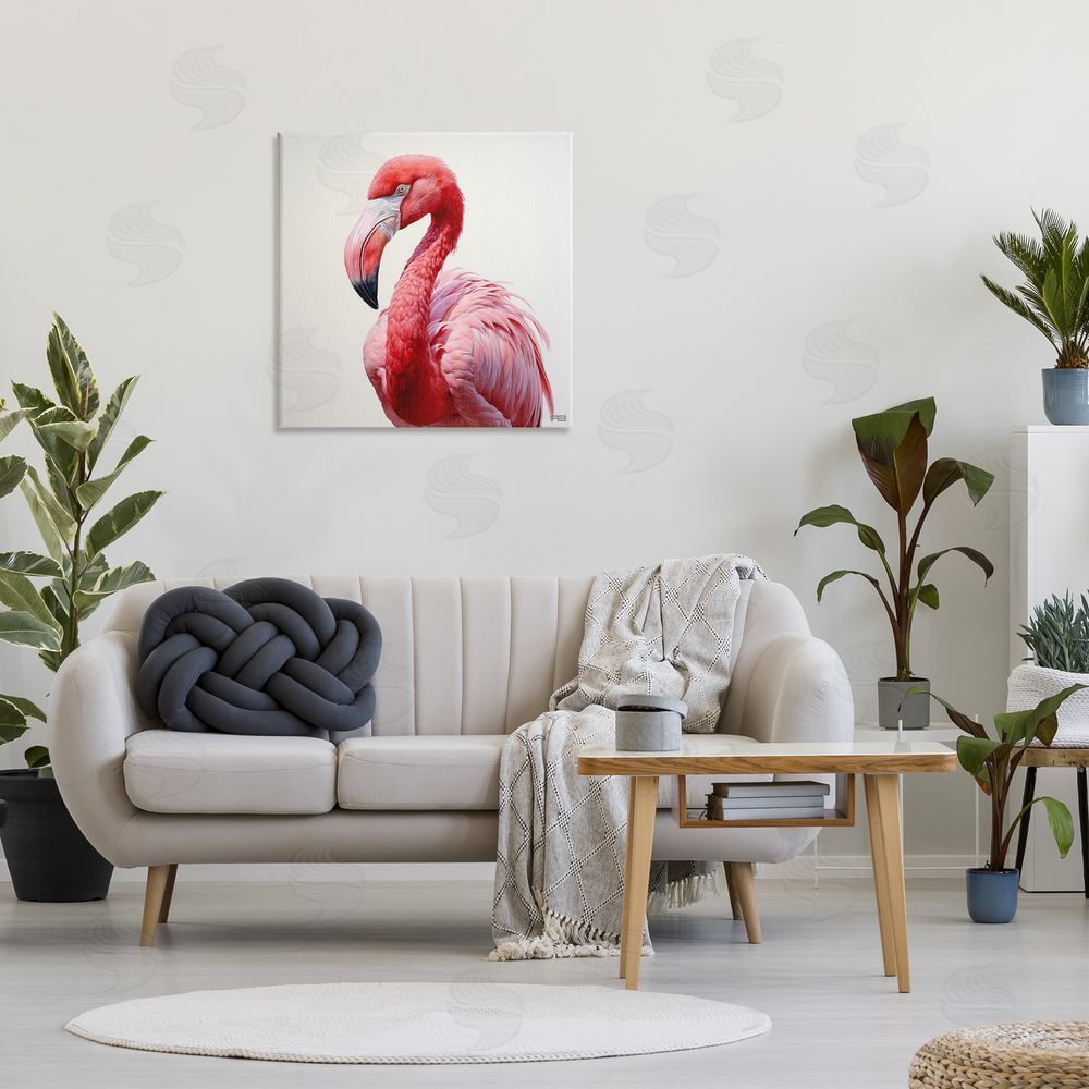 RB Traditional Flamingo Portrait Canvas Wall Art in Room