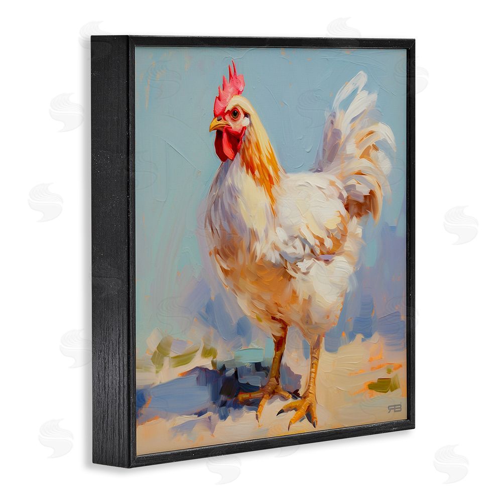 RB Modern Farmhouse Hen Black Framed Glicee Wall Art Print