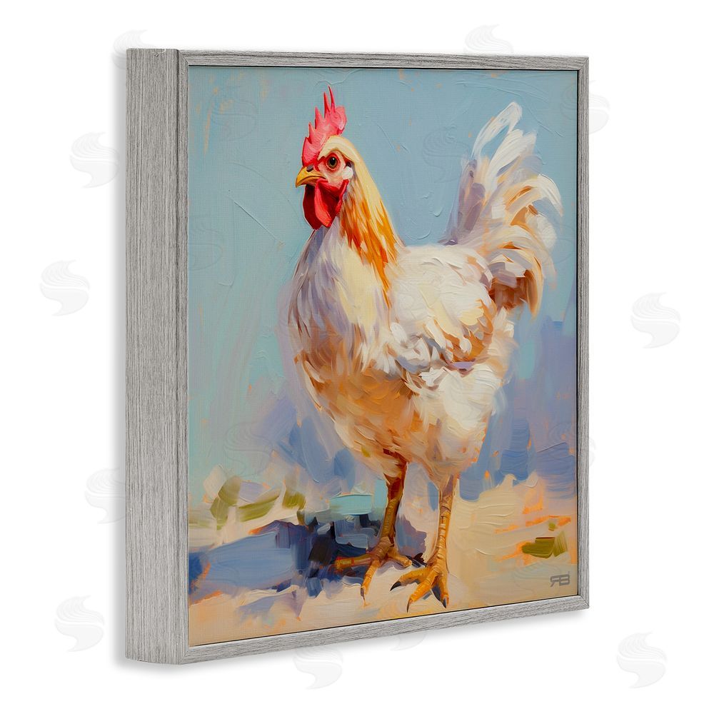 RB Modern Farmhouse Hen Gray Framed Glicee Wall Art Print