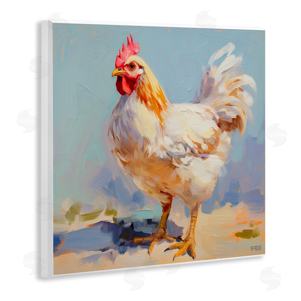 RB Modern Farmhouse Hen Wooden Wall Plaque Art Print