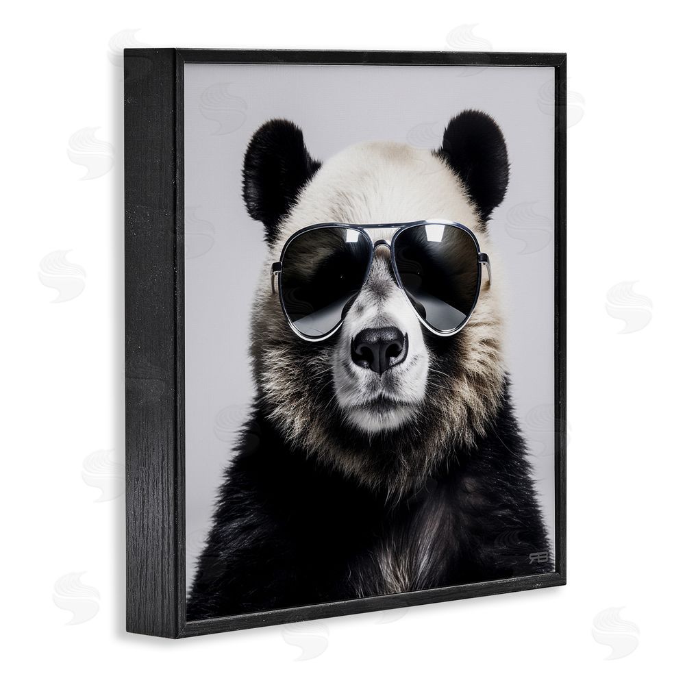 RB Trendy Panda in Glasses Black Framed Glicee Wall Art Print
