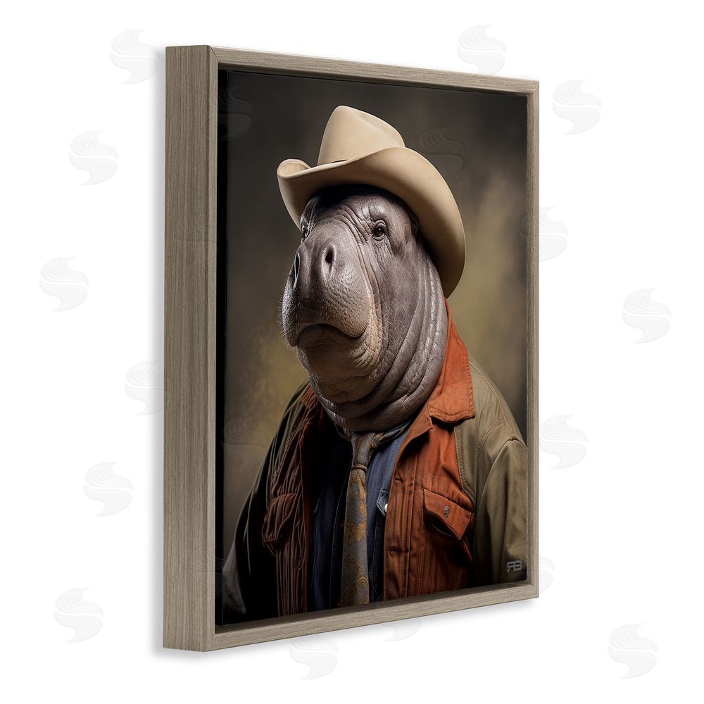 RB Southern Sheriff Manatee Brown Floating Frame Canvas Wall Art Print