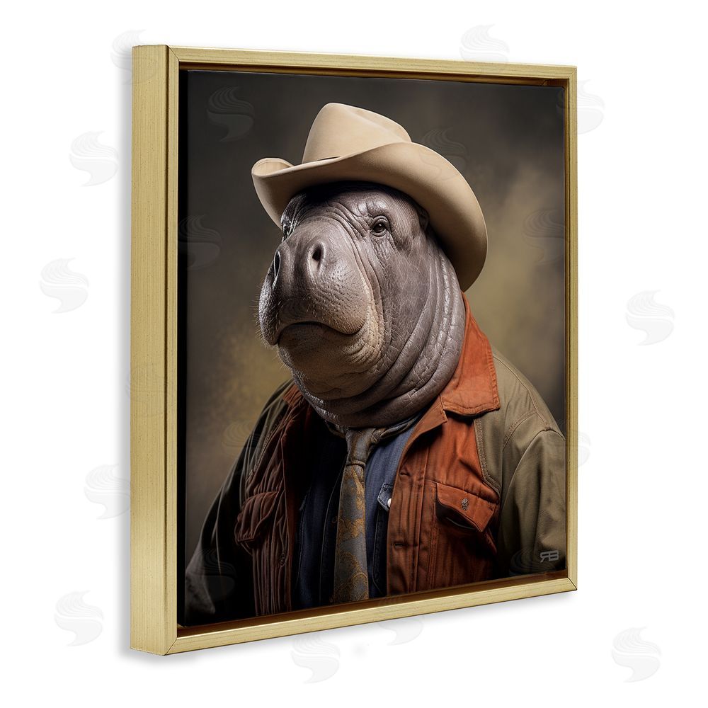 RB Southern Sheriff Manatee Gold Floating Frame Canvas Wall Art Print