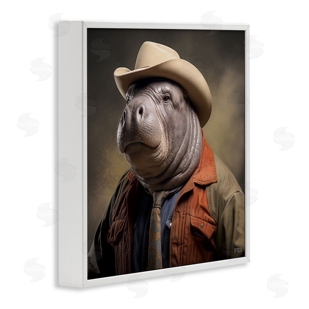 RB Southern Sheriff Manatee White Framed Glicee Wall Art Print