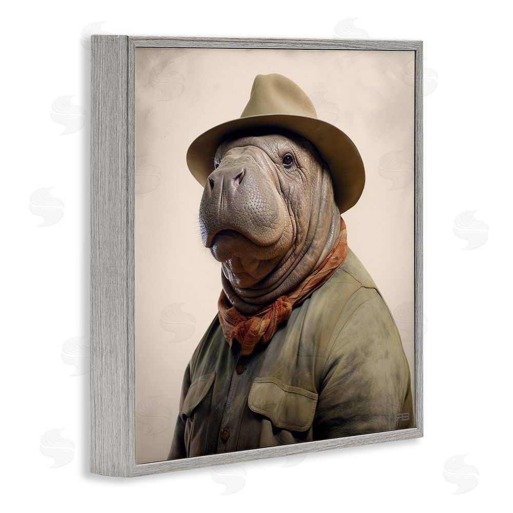 RB Southwestern Rodeo Manatee Gray Framed Glicee Wall Art Print