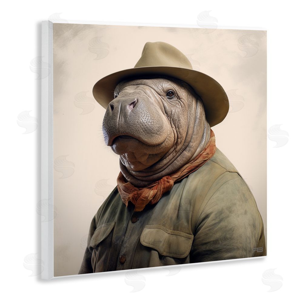 RB Southwestern Rodeo Manatee Wooden Wall Plaque Art Print